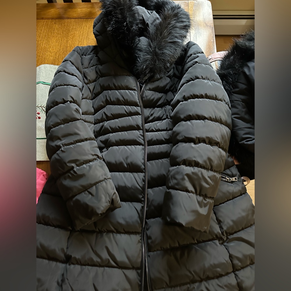 Laundry company puffer jacket with black fur hood